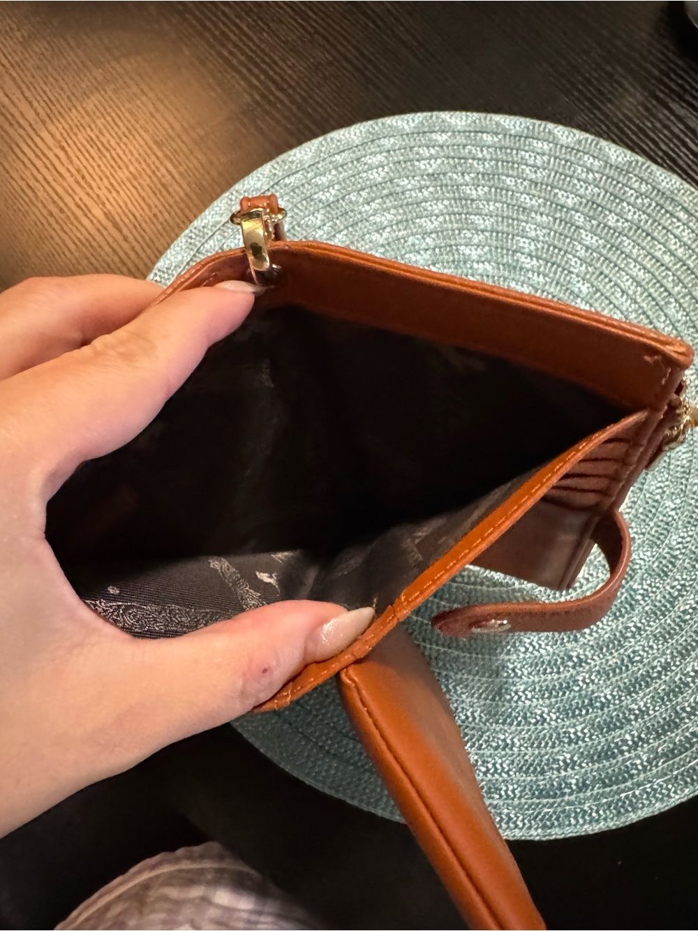 Montana West Pebbled Wristlet in Cognac - Picture 3 of 13